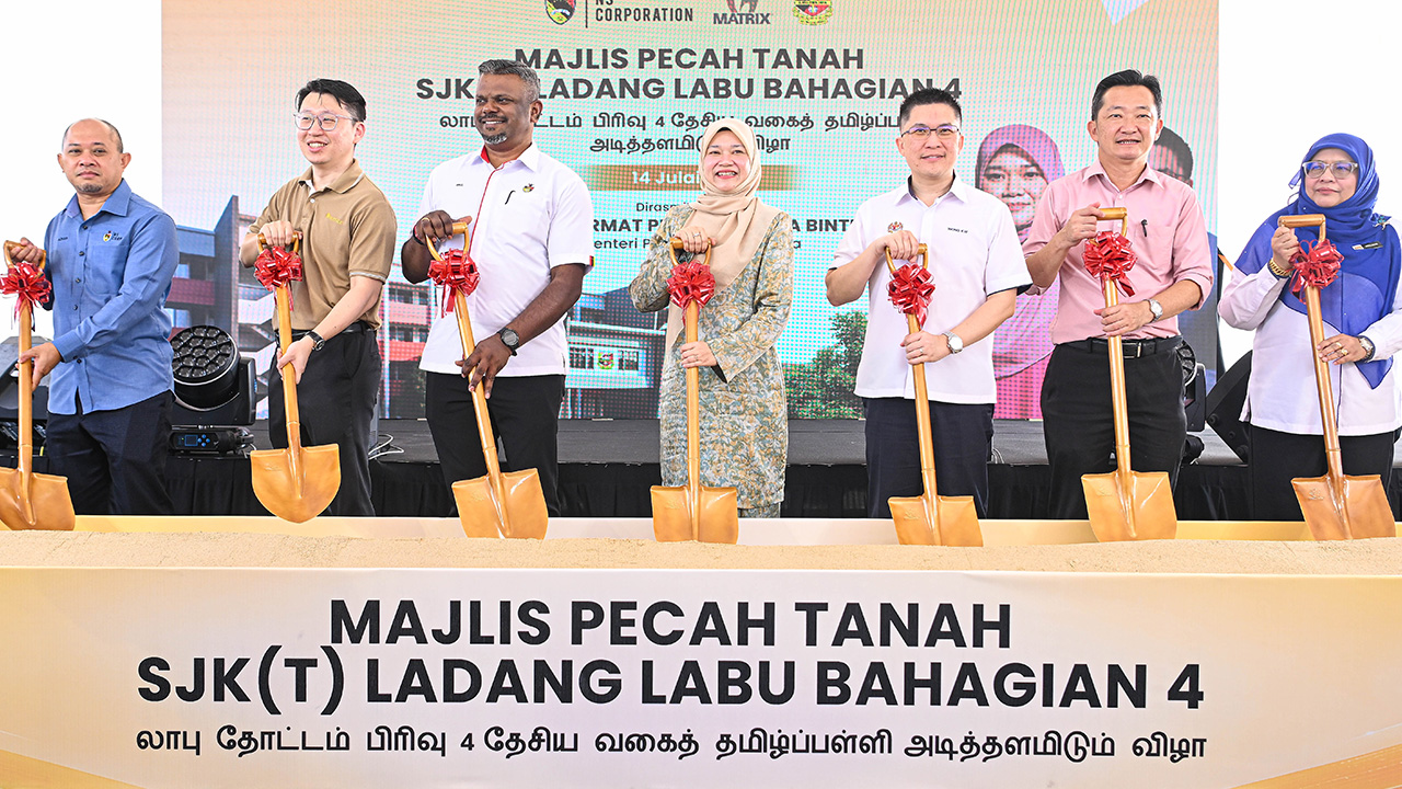 Ilustrasi pembangunan sekolah untuk artikel KPM Perkuat Pembangunan Sekolah: Sekolah Baru SJKT Ladang Labu